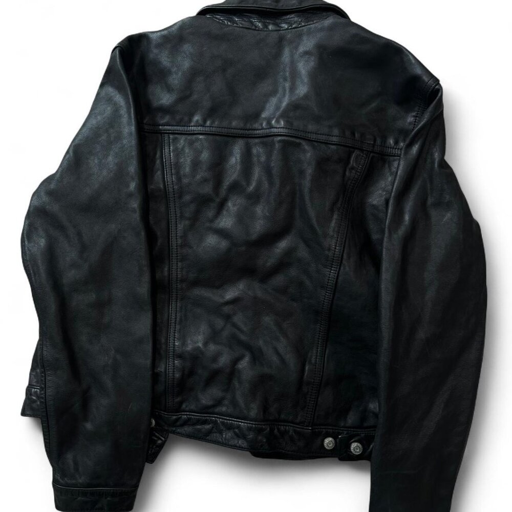 Vintage Y2K Gap Black Leather Jacket - Picture 4 of 4